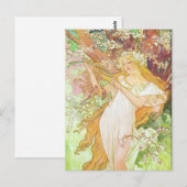 AlphonseミュシャPrintemps/春, 1896 ポストカード (正面/裏面)