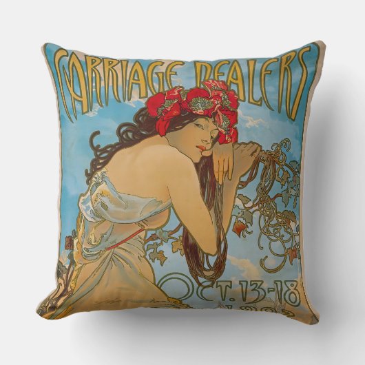 Alphonse社の車輌ディーラーミュシャ(1902) クッション (正面)