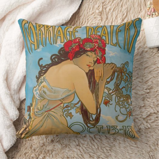 Alphonse社の車輌ディーラーミュシャ(1902) クッション (ブランケット)