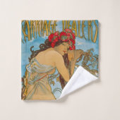 Alphonse社の車輌ディーラーミュシャ(1902) バスタオルセット (ウォッシュタオル)