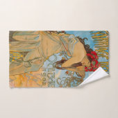 Alphonse社の車輌ディーラーミュシャ(1902) バスタオルセット (ハンドタオル)