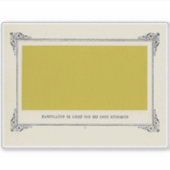 Alphonse Allais, April Foools, Yellow, Alphonse Al シール (正面)