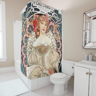 Alphonse Mucha シャワーカーテン