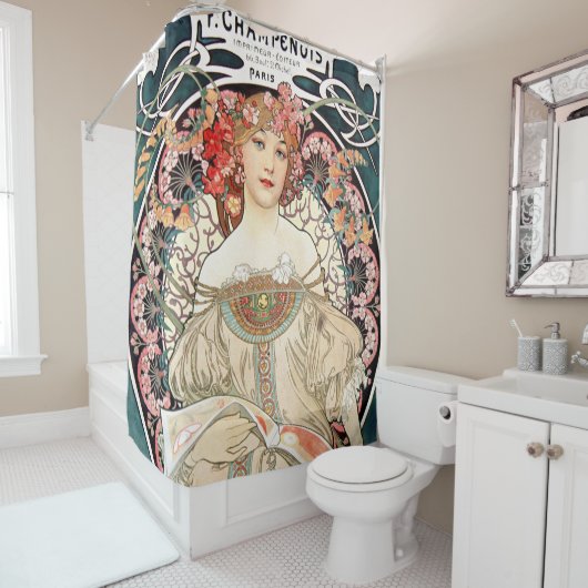 Alphonse Mucha シャワーカーテン (インサイチュ)