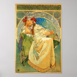 Alphonse Mucha Art Nouveau Princess Hyacinth ポスター<br><div class="desc">Poster featuring Alphonse Mucha’s lithographic poster Princess Hyacinth (1911). Commissioned for the eponymous ballet, the art depicts a princess—who is actually the dream a blacksmith has of his daughter—sitting upon a green throne in a white dress and wearing a crystal crown. She wraps a finger around a snowflake. A great...</div>