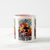 Alphonse Mucha , Bières de la Meuse , 1897 ツートーンマグカップ (中央)