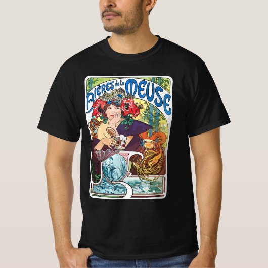 Alphonse Mucha, Bieres de la Meuse (1897), Art Nou Tシャツ (正面)