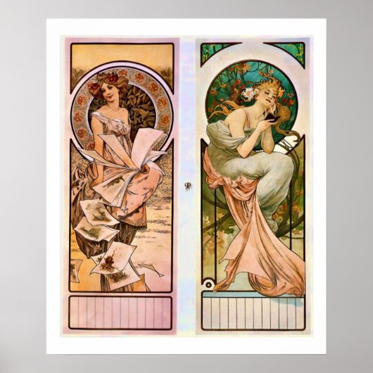 Alphonse Mucha Champagne Advertisement ポスター (正面)