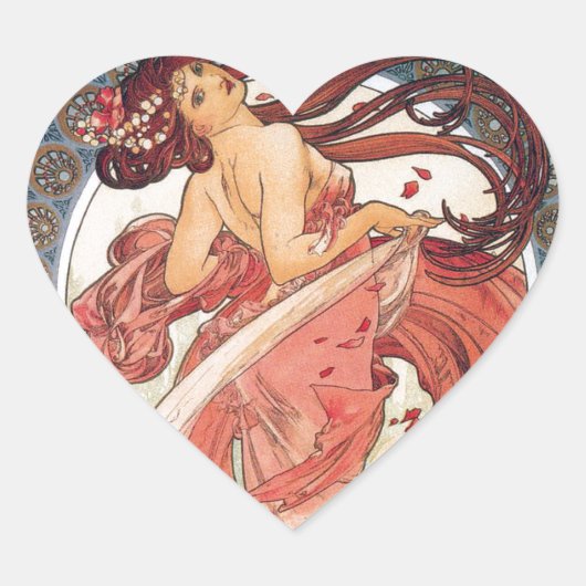 Alphonse Mucha , “ Dance ” ハートシール (正面)