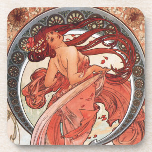 Alphonse Mucha Dance 1898 Art Nouveau Vintage コースター