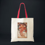 Alphonse Mucha Dance 1898 Art Nouveau Vintage トートバッグ<br><div class="desc">This work like many of his others was inspired by the beauty of nature. The circular backdrop features a shell pattern forming an arch above the lone woman. Autumn colors browns, yellows and orange and falling leaves blow in the wind drawing your eyes to the lovely woman. She seductively glances...</div>