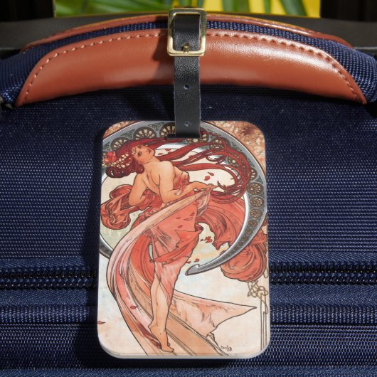Alphonse Mucha Dance 1898 Art Nouveau Vintage ラゲッジタグ (正面インサイチュ2)