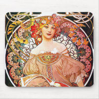 Alphonse Mucha Daydream Floral Vintage Art Nouveau