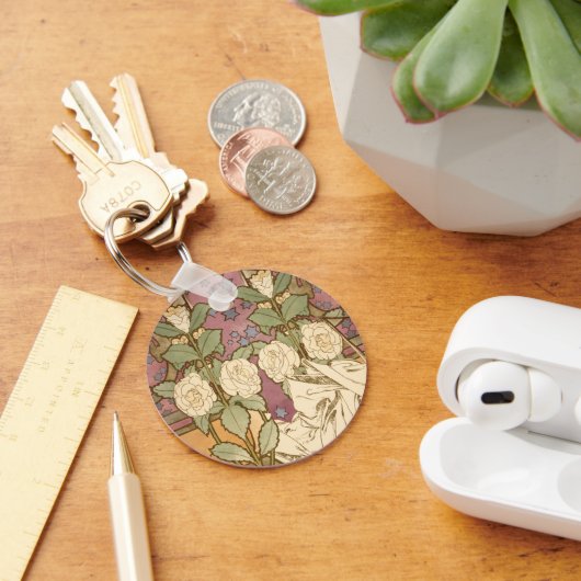 Alphonse Mucha Elegant Art Nouveau Stars Camellia  キーホルダー (デスク)