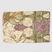 Alphonse Mucha Elegant Art Nouveau Stars Camellia  ゴルフタオル (横)