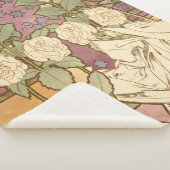 Alphonse Mucha Elegant Art Nouveau Stars Camellia  シェルパブランケット (3/4)