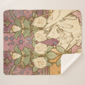 Alphonse Mucha Elegant Art Nouveau Stars Camellia  シェルパブランケット (正面(横))