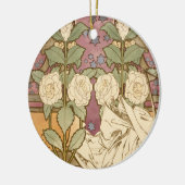 Alphonse Mucha Elegant Art Nouveau Stars Camellia  セラミックオーナメント (左)
