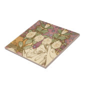 Alphonse Mucha Elegant Art Nouveau Stars Camellia  タイル (側面)