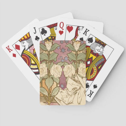 Alphonse Mucha Elegant Art Nouveau Stars Camellia  トランプ (裏面)
