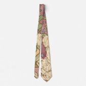 Alphonse Mucha Elegant Art Nouveau Stars Camellia ネクタイ (裏面)
