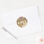 Alphonse Mucha Elegant Art Nouveau Stars Camellia  ラウンドシール (封筒)