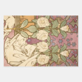 Alphonse Mucha Elegant Art Nouveau Stars Camellia  ラッピングペーパーシート (正面3)