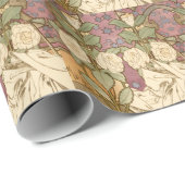 Alphonse Mucha Elegant Art Nouveau Stars Camellia  ラッピングペーパー (ロールコーナー)