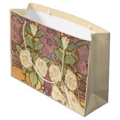 Alphonse Mucha Elegant Art Nouveau Stars Camellia ラージペーパーバッグ (裏面アングル)