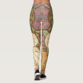 Alphonse Mucha Elegant Art Nouveau Stars Camellia  レギンス (裏面)