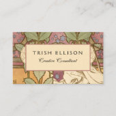 Alphonse Mucha Elegant Art Nouveau Stars Camellia  名刺 (正面)