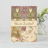 Alphonse Mucha Elegant Art Nouveau Stars Camellia  招待状 (スタンド正面)