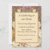 Alphonse Mucha Elegant Art Nouveau Stars Camellia  招待状 (裏面)