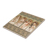 Alphonse Mucha Four Seasons 1897 Art Nouveau Panel タイル (側面)