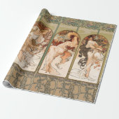 Alphonse Mucha Four Seasons 1897 Art Nouveau Panel ラッピングペーパー (アンロールド)