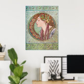 Alphonse Mucha Goddess Art ポスター (ホームオフィス)