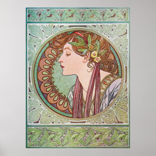 Alphonse Mucha Goddess Art ポスター