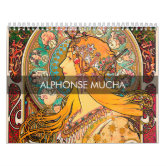 アルフォンスミュシャ　カレンダー 卓上 Mucha/アルフォンス・ミュシャ Alfons [輸入版] | Amazon 絵画