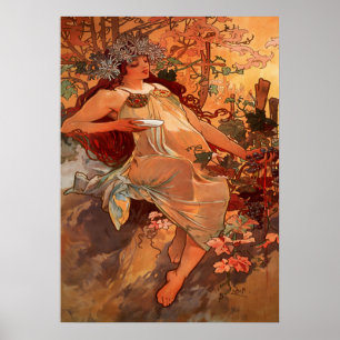 Alphonse Mucha - The Autumn - The Seasons ポスター