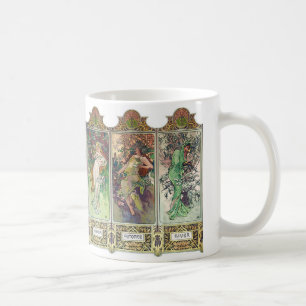Alphonse Mucha , The four seasons コーヒーマグカップ