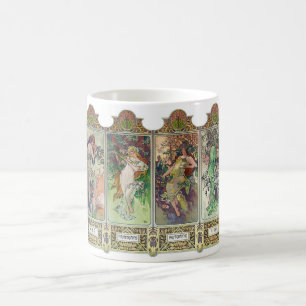 Alphonse Mucha , The four seasons コーヒーマグカップ