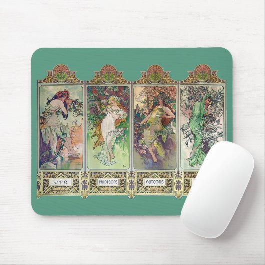 Alphonse Mucha , “ The four seasons ” マウスパッド (マウス)