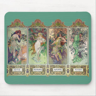 Alphonse Mucha , “ The four seasons ” マウスパッド