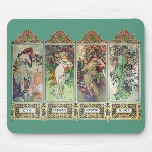 Alphonse Mucha , “ The four seasons ” マウスパッド (正面)