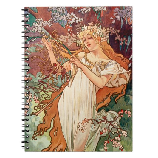 Alphonse Mucha, The Seasons (1896) Spring ノートブック (正面)