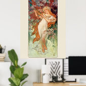 Alphonse Mucha, The Seasons (1896) Spring ポスター (ホームオフィス)