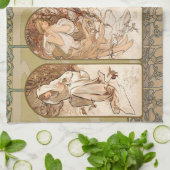 Alphonse Mucha The Seasons 1897 Art Nouveau キッチンタオル (折り畳み)
