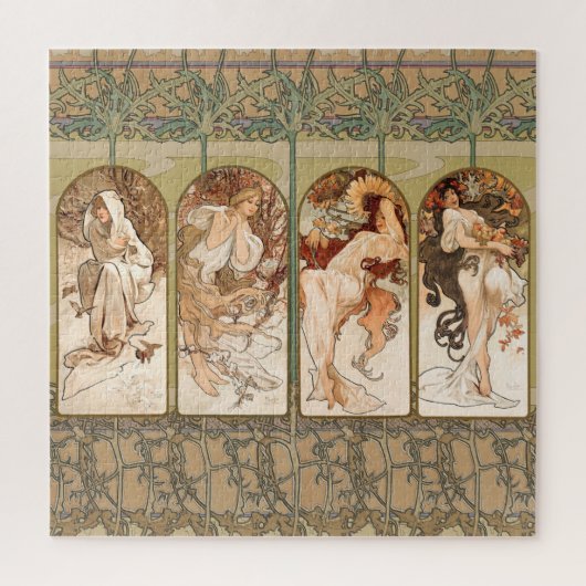 Alphonse Mucha The Seasons 1897 Art Nouveau ジグソーパズル (縦)