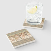 Alphonse Mucha The Seasons 1897 Art Nouveau ストーンコースター (横)