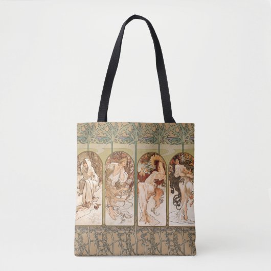 Alphonse Mucha The Seasons 1897 Art Nouveau トートバッグ (正面)